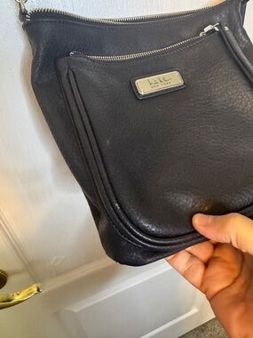 Nicole Miller Black Crossbody Bag with Front Zip Pocket